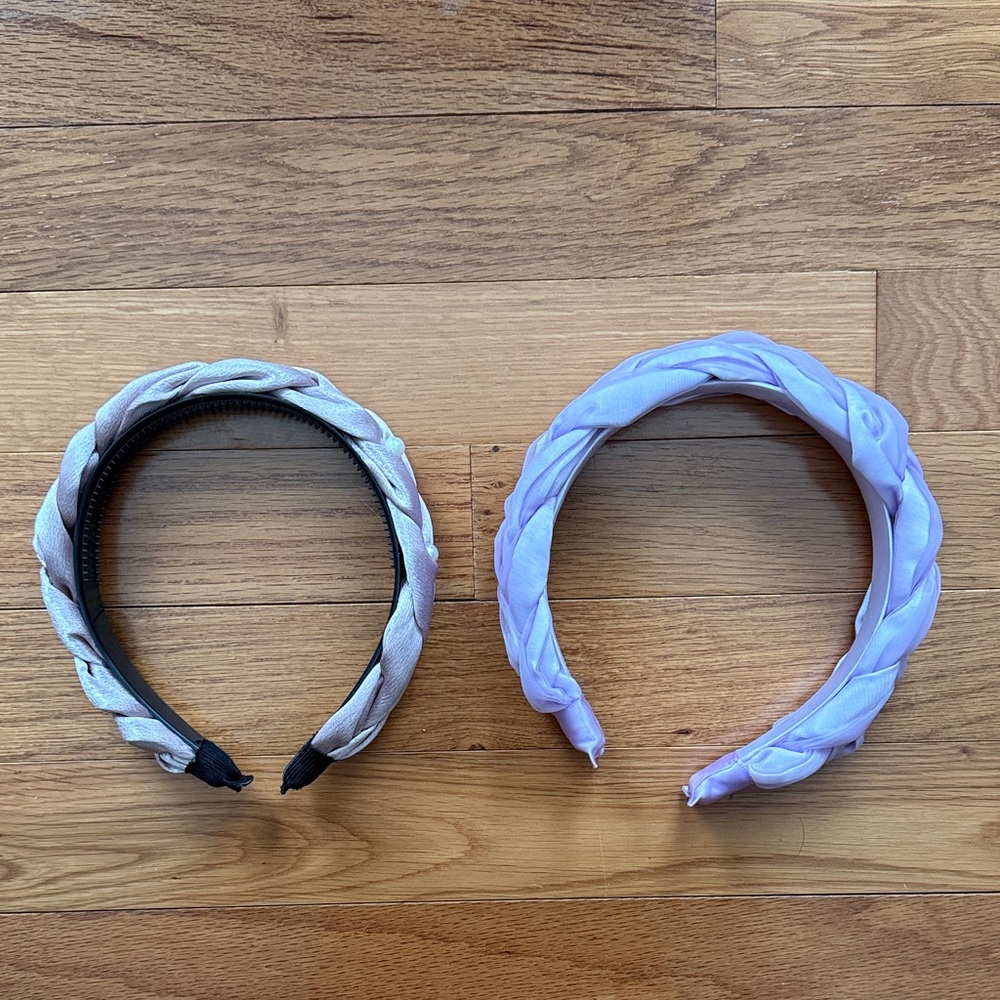 Lavender Pearl Braided Headbands
